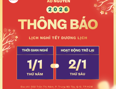 Thông báo lịch nghỉ tết dương lịch 2026  của công ty AD NGUYỄN 